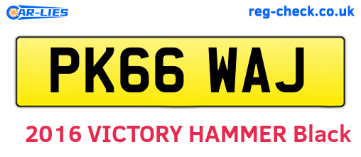 PK66WAJ are the vehicle registration plates.