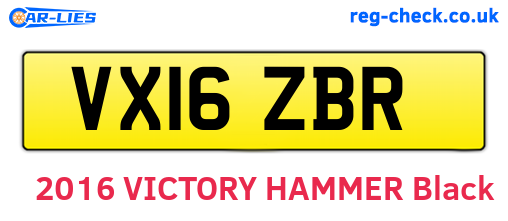 VX16ZBR are the vehicle registration plates.