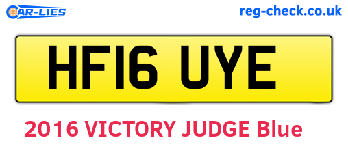HF16UYE are the vehicle registration plates.