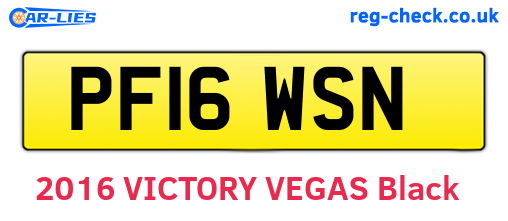 PF16WSN are the vehicle registration plates.