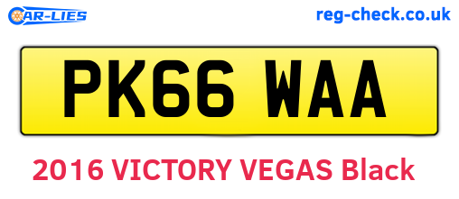 PK66WAA are the vehicle registration plates.
