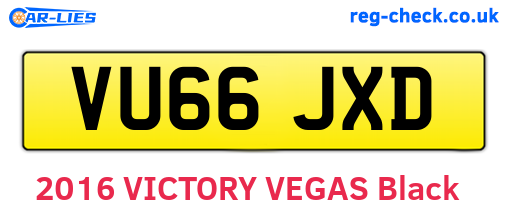 VU66JXD are the vehicle registration plates.