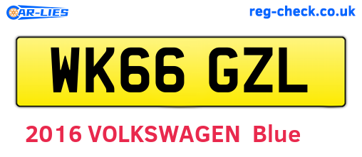 WK66GZL are the vehicle registration plates.