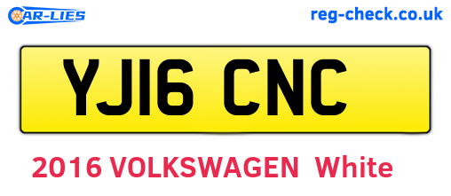 YJ16CNC are the vehicle registration plates.