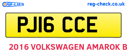 PJ16CCE are the vehicle registration plates.