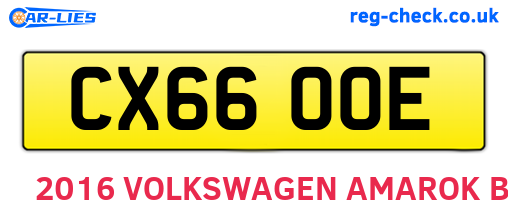 CX66OOE are the vehicle registration plates.