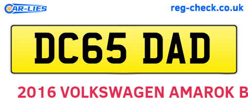 DC65DAD are the vehicle registration plates.