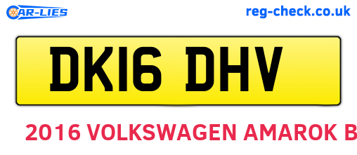 DK16DHV are the vehicle registration plates.