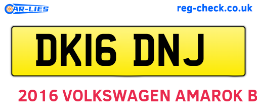 DK16DNJ are the vehicle registration plates.