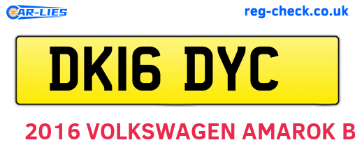 DK16DYC are the vehicle registration plates.