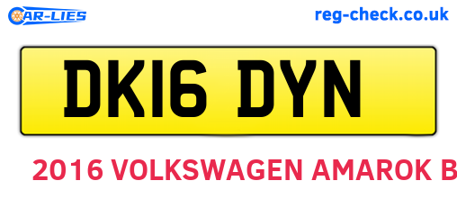 DK16DYN are the vehicle registration plates.