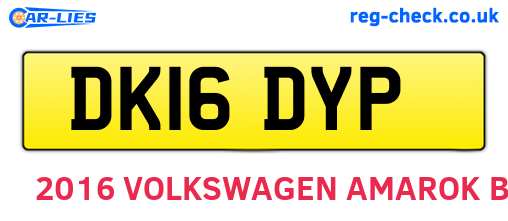 DK16DYP are the vehicle registration plates.