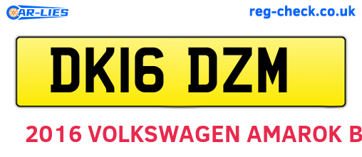 DK16DZM are the vehicle registration plates.