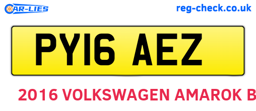 PY16AEZ are the vehicle registration plates.