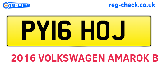 PY16HOJ are the vehicle registration plates.