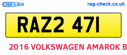 RAZ2471 are the vehicle registration plates.