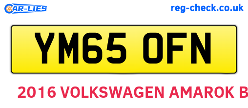 YM65OFN are the vehicle registration plates.