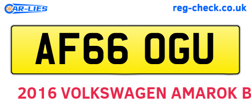 AF66OGU are the vehicle registration plates.
