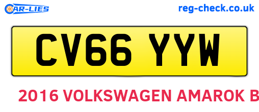 CV66YYW are the vehicle registration plates.
