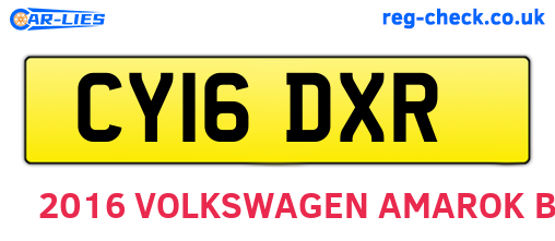 CY16DXR are the vehicle registration plates.