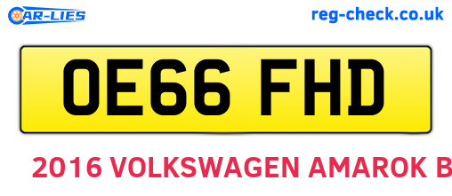OE66FHD are the vehicle registration plates.