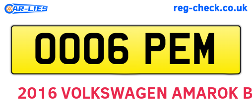 OO06PEM are the vehicle registration plates.