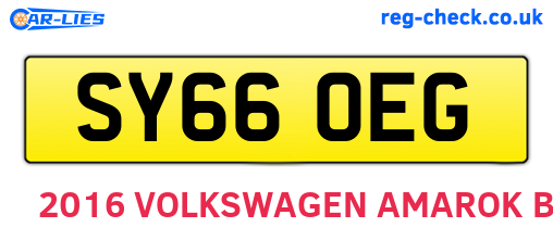 SY66OEG are the vehicle registration plates.