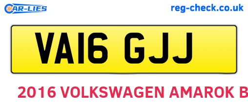 VA16GJJ are the vehicle registration plates.
