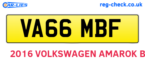 VA66MBF are the vehicle registration plates.