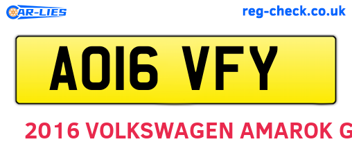 AO16VFY are the vehicle registration plates.