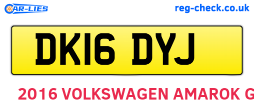 DK16DYJ are the vehicle registration plates.