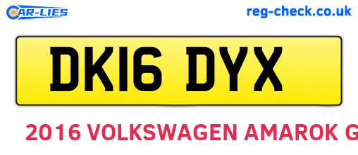 DK16DYX are the vehicle registration plates.