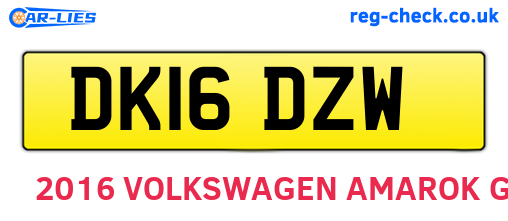 DK16DZW are the vehicle registration plates.