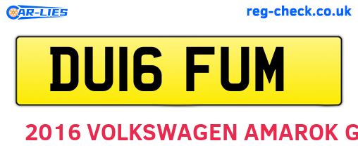 DU16FUM are the vehicle registration plates.