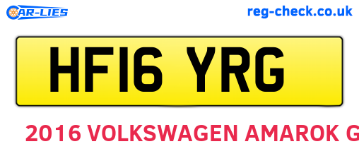 HF16YRG are the vehicle registration plates.