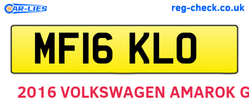 MF16KLO are the vehicle registration plates.