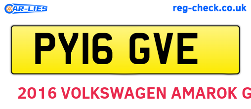 PY16GVE are the vehicle registration plates.