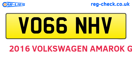VO66NHV are the vehicle registration plates.
