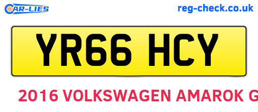 YR66HCY are the vehicle registration plates.