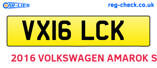 VX16LCK are the vehicle registration plates.