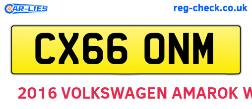 CX66ONM are the vehicle registration plates.
