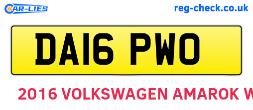 DA16PWO are the vehicle registration plates.