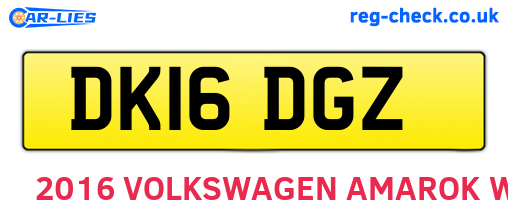 DK16DGZ are the vehicle registration plates.