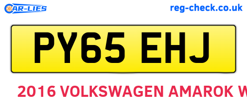 PY65EHJ are the vehicle registration plates.