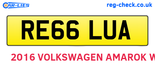 RE66LUA are the vehicle registration plates.