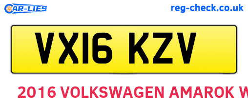 VX16KZV are the vehicle registration plates.