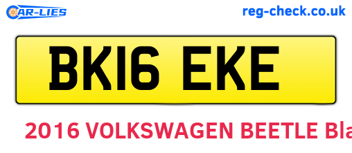 BK16EKE are the vehicle registration plates.