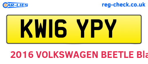 KW16YPY are the vehicle registration plates.