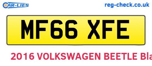 MF66XFE are the vehicle registration plates.