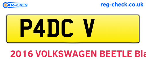 P4DCV are the vehicle registration plates.